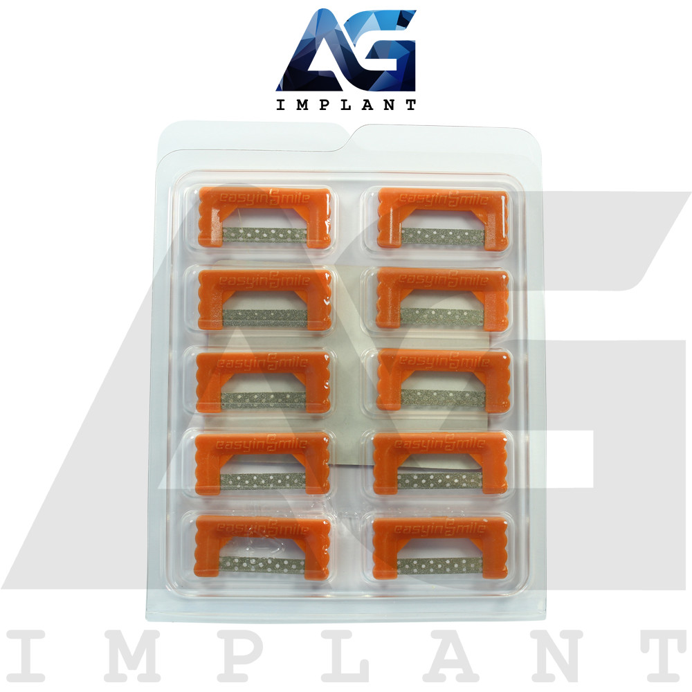 EasyinSmile® Perforated Bright Orange IPR Strips 10 Pcs Set 0.3mm Diamond Coated
