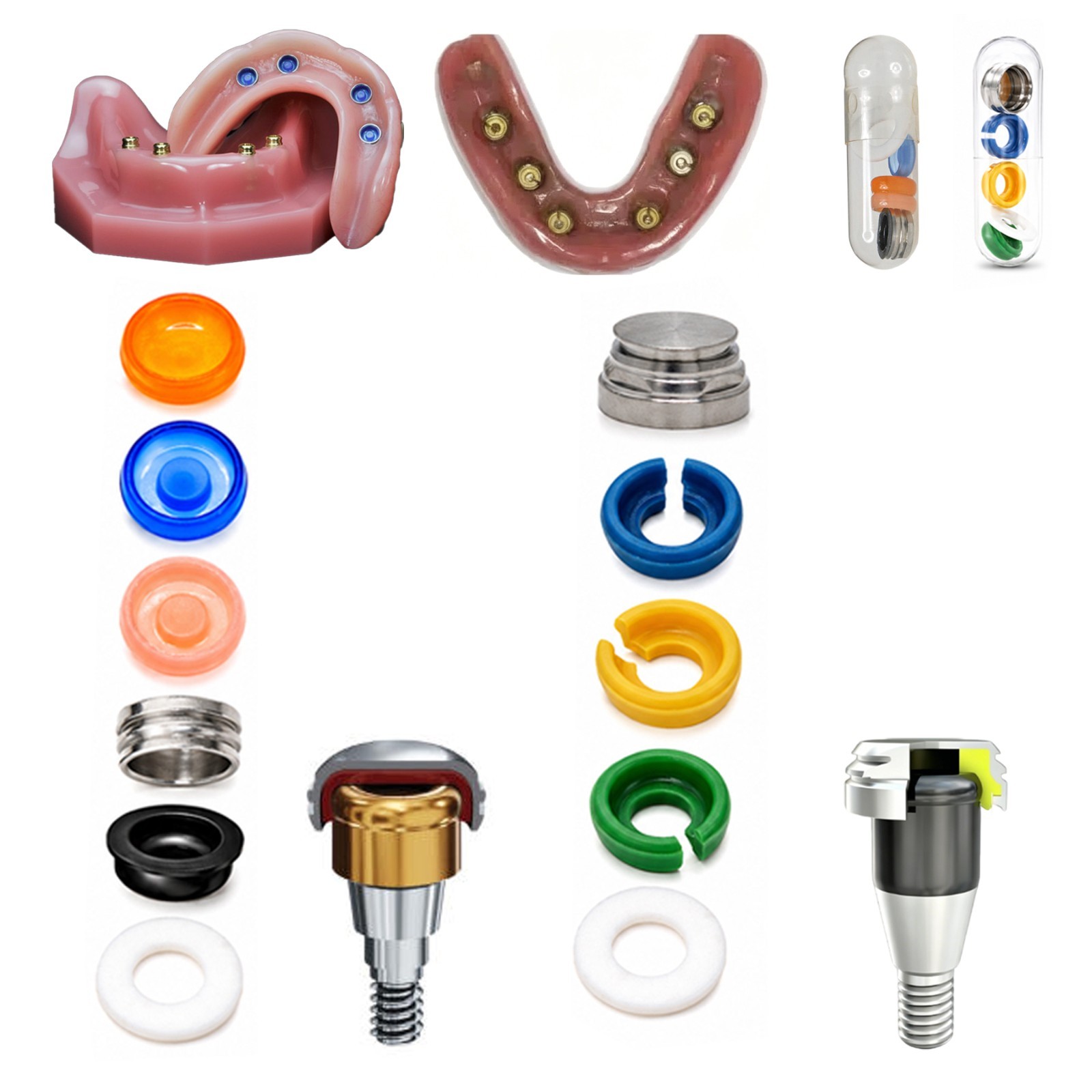 US Novaloc & Locator Overdenture Retention Inserts Kit Retention Inserts Caps