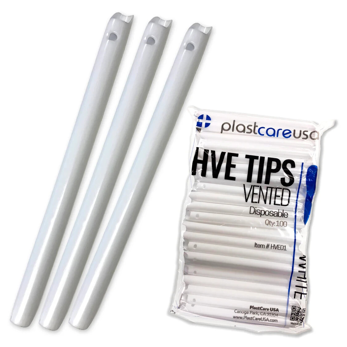 HVE Dental Suction Tips – High Volume Evacuation, Vented, White
