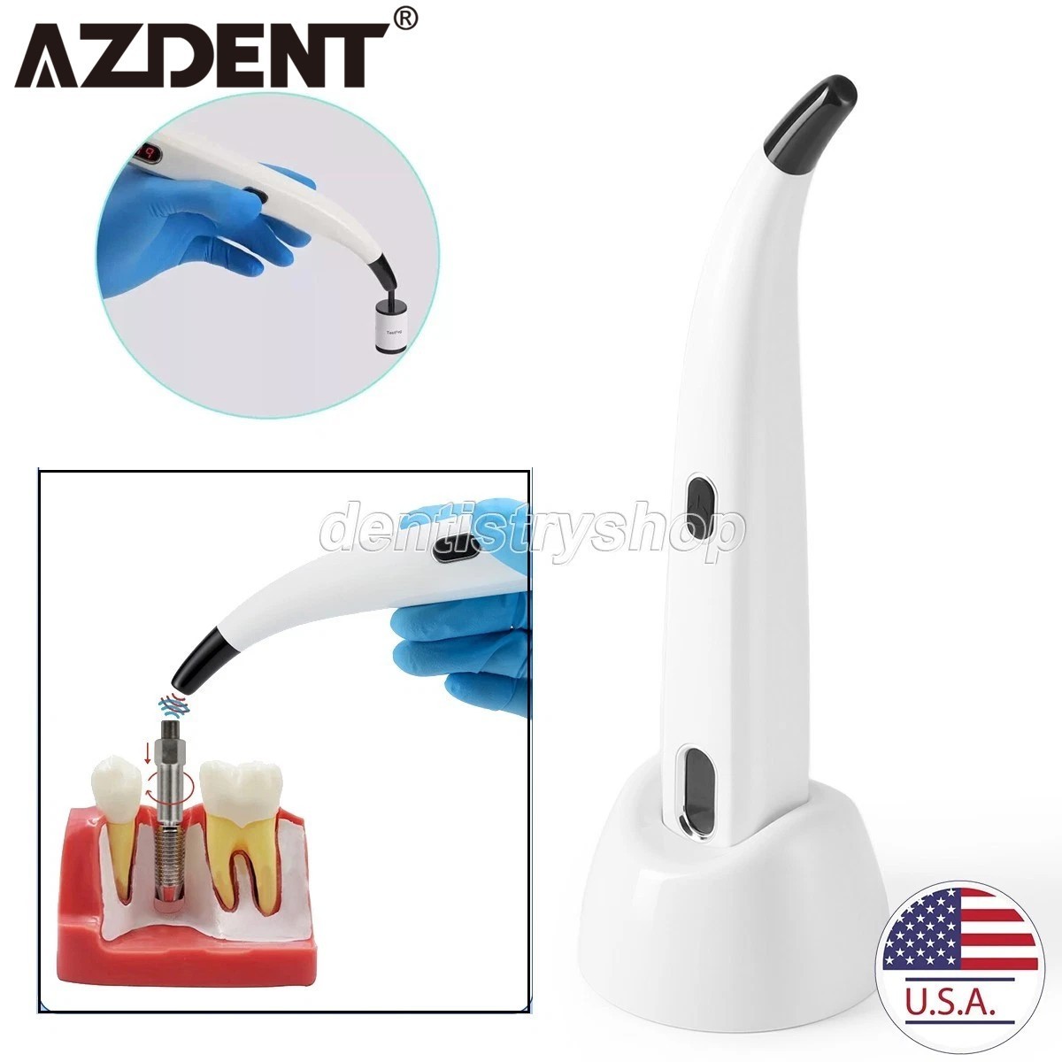 AZDENT Dental Osseointegration Monitor Implant Stability ISQ Measurement System