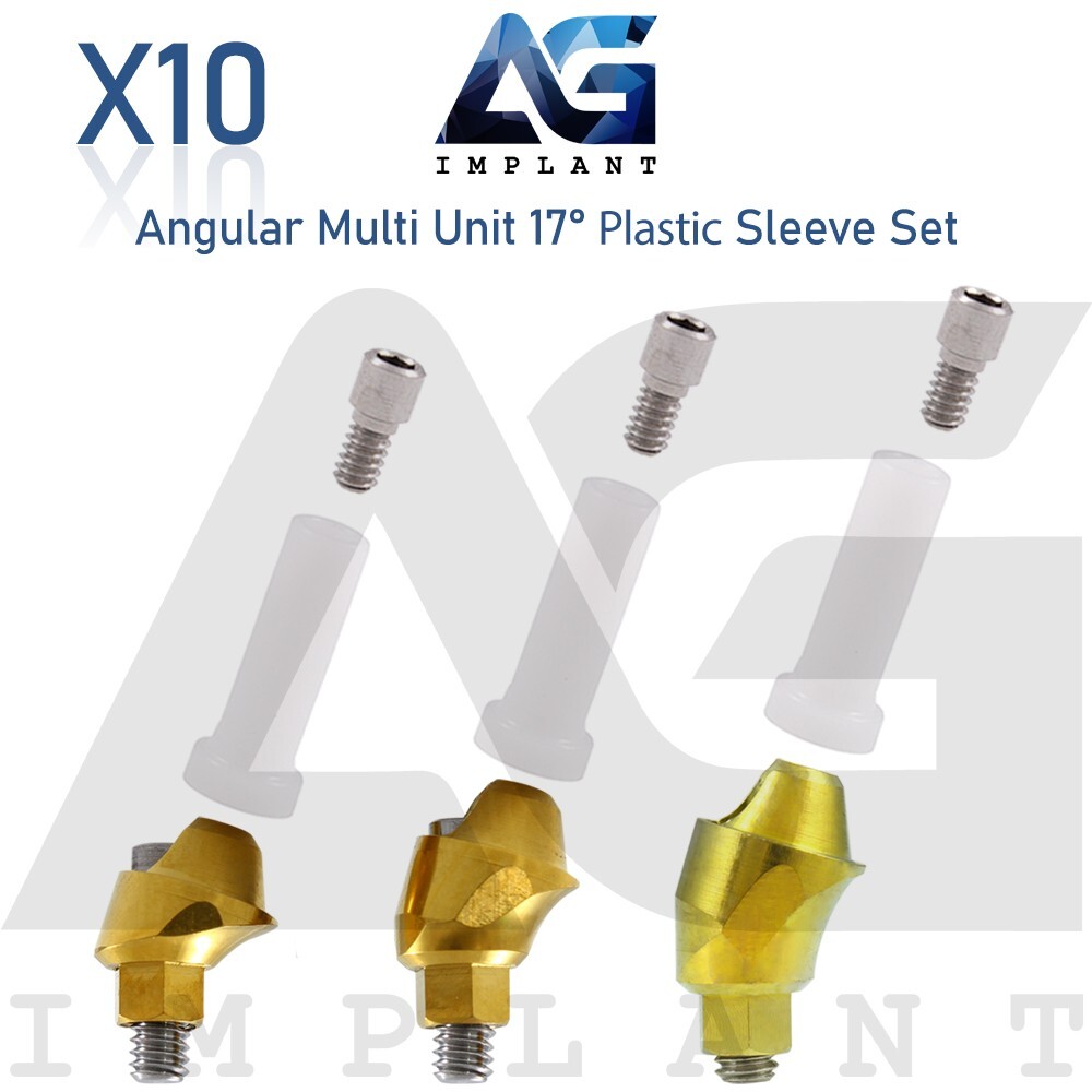 10 Angular Multi Unit 1.6 Prosthetic 17° and Plastic Sleeve With Screw