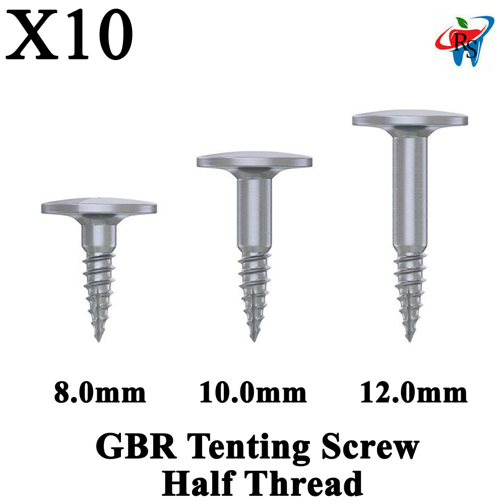 10pcs Dental GBR Tenting Screw Half Thread Surg ical Membrane Fixation
