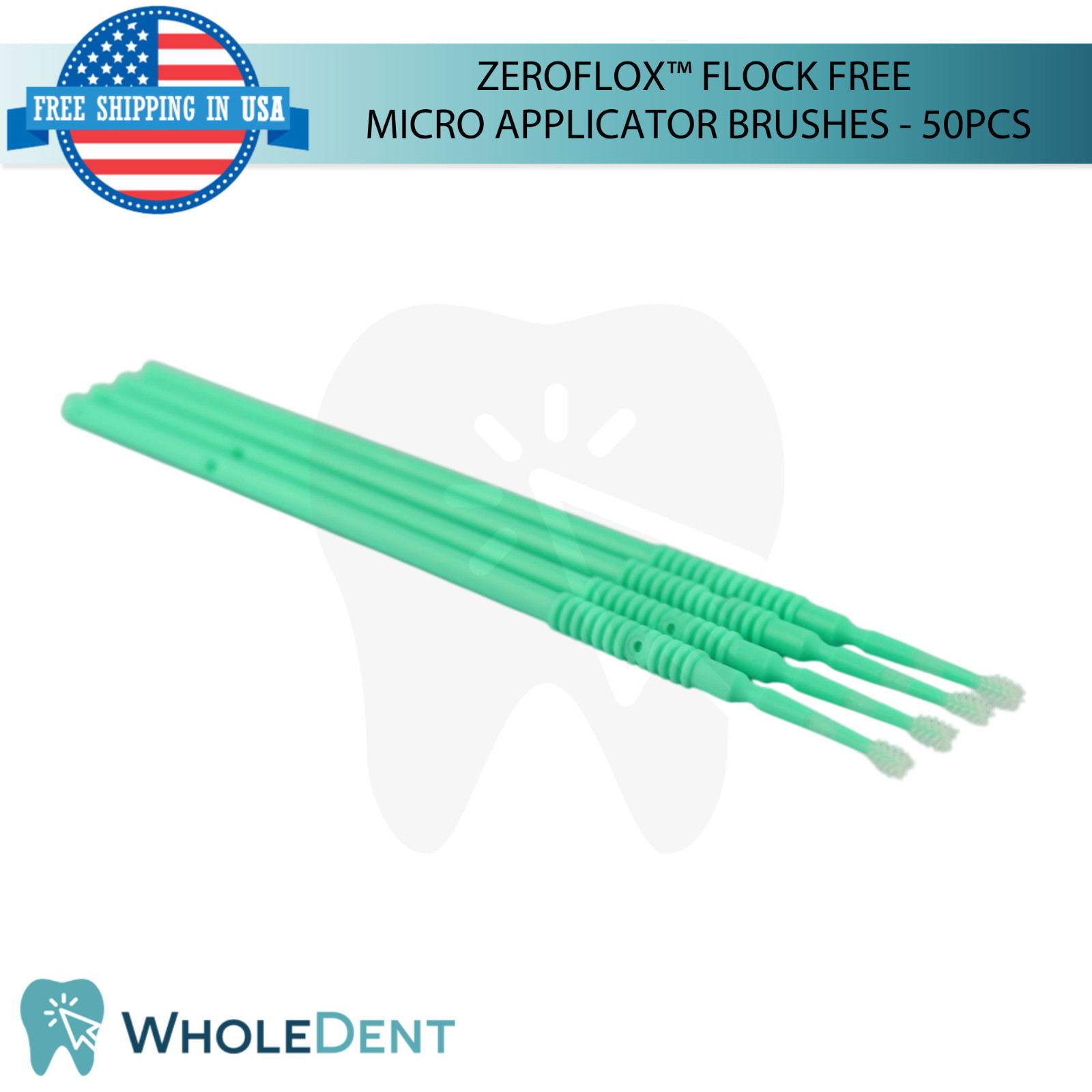 50pcs Dental Flock Free Micro Applicator Brushes Soft Non Absorbing Bristles