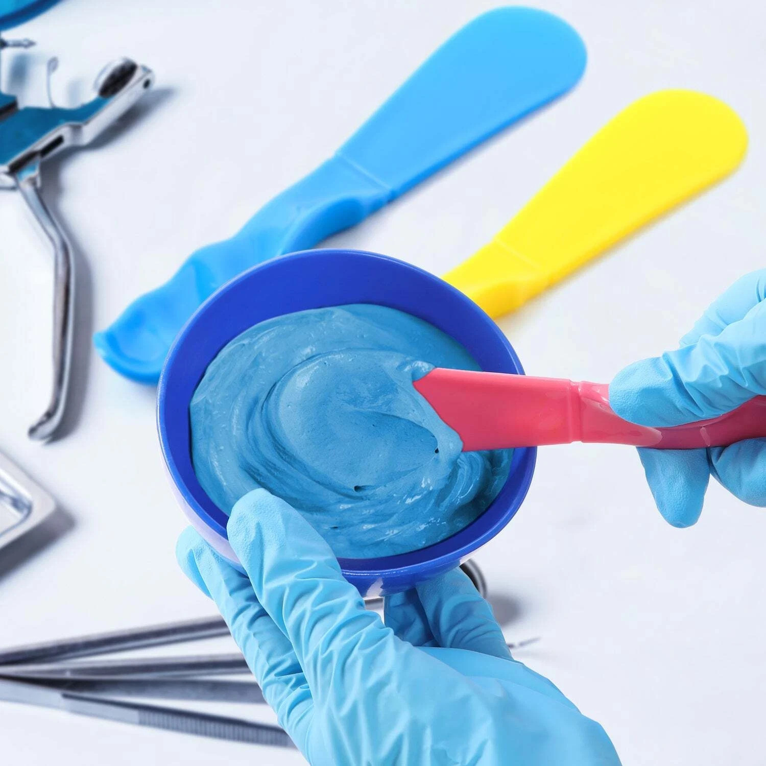 10 Pcs Autoclavable Mixing Spatulas Dental Ergonomic Alginator Mixer 7.5”