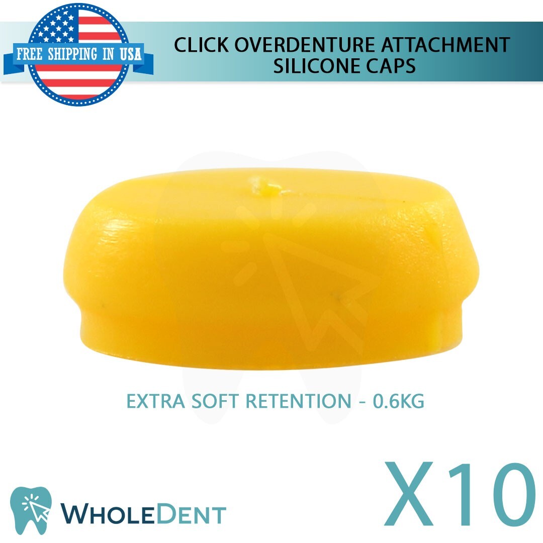 10x Extra Soft Silicone Cap Click Overdenture Attachment Abutment Dental