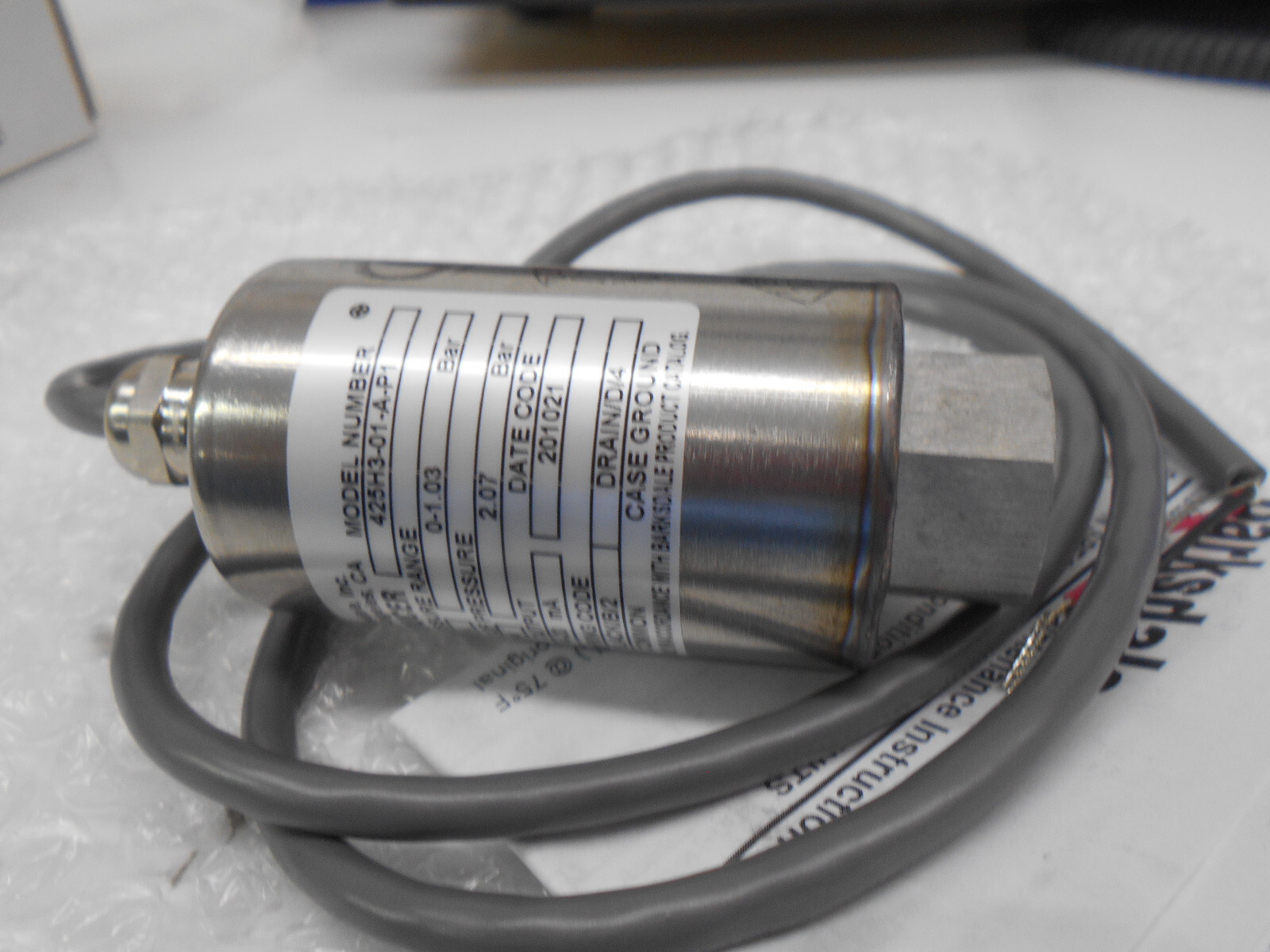 Barksdale 425H3-01-A-P1 0-15PSI 12-30 VDC 4/20mA Pressure Transducer