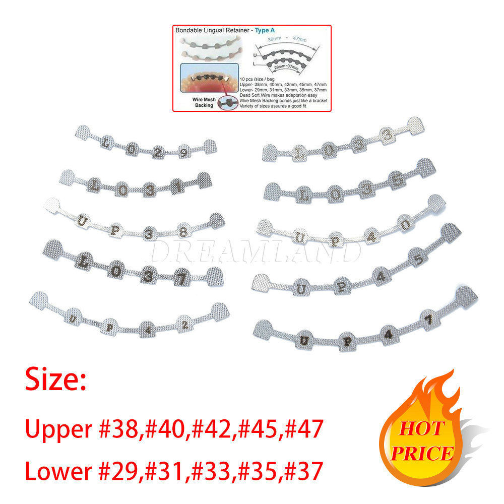 Dental Ortho Lingual Retainer Bonding Splints Mesh Base Upper/Lower Universal
