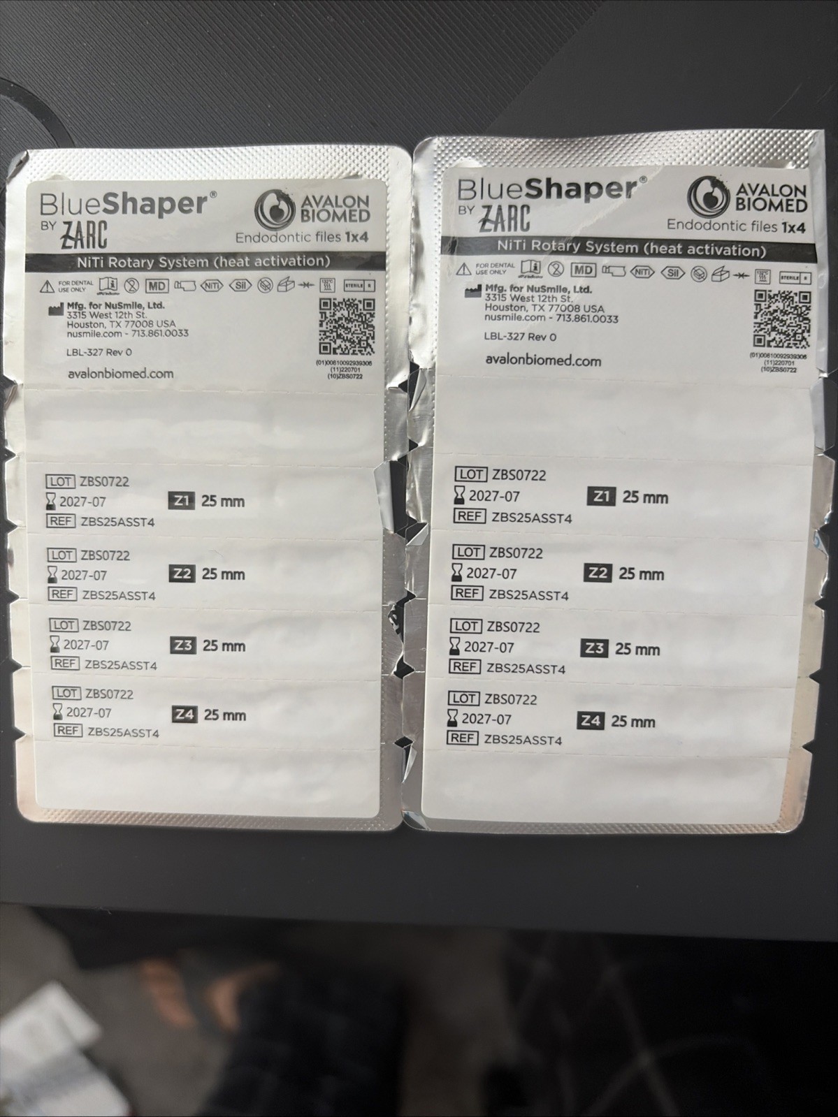 Avalon Biomed Blue Shaper By Zarc Rotary File 25mm Z1-4 (2 Packs Total)