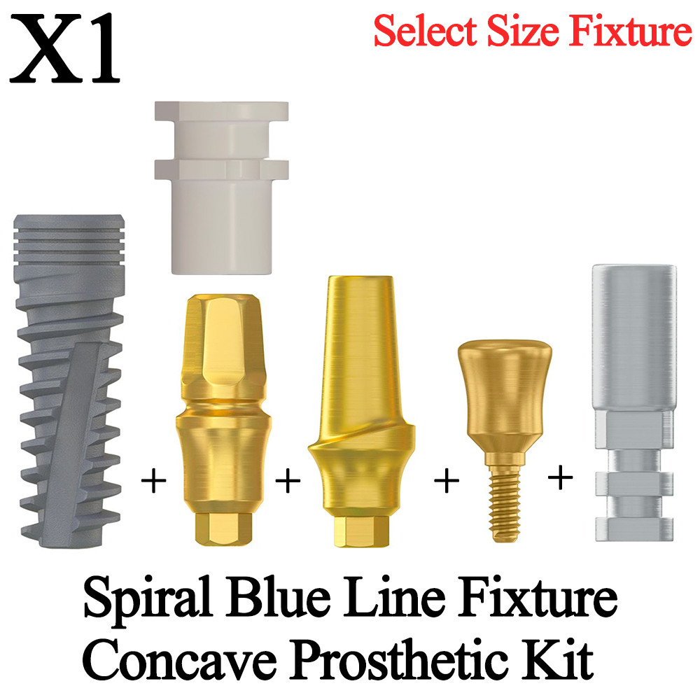 1x Spiral Blue Line Fixture Concave Prosthetic Kit Dental Analog Transfer Set