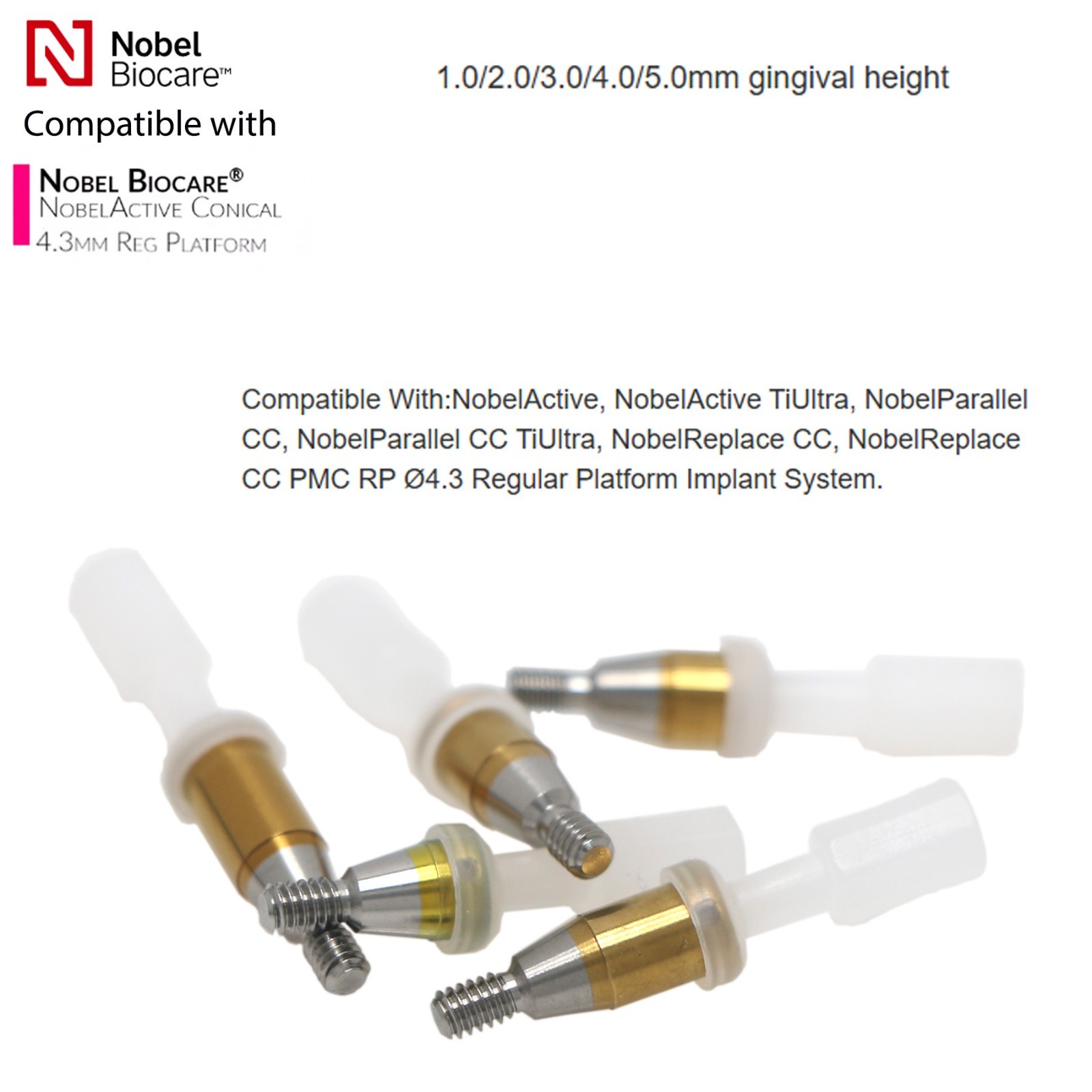 For Noble active RP 4.3/5.0mm Internal hex conical connection LOCATOR abutment