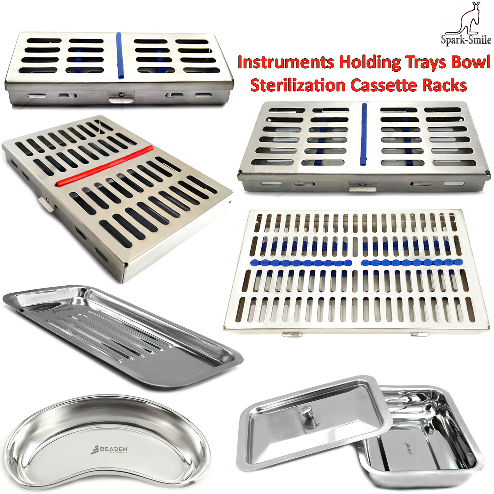 Sterilization Cassette Rack Instruments Bowl Solid Kidney Bowl & Scalers Tray CE