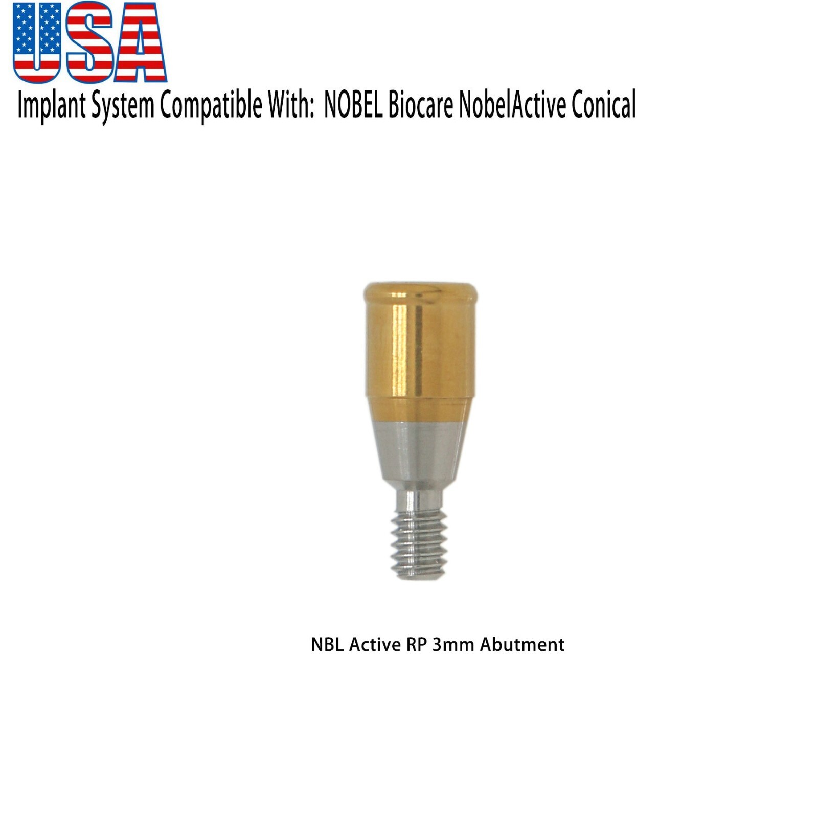 US Dental Locator Abutment Nobel Biocare Active NP/RP Conical Titanium 1.0-5.0mm