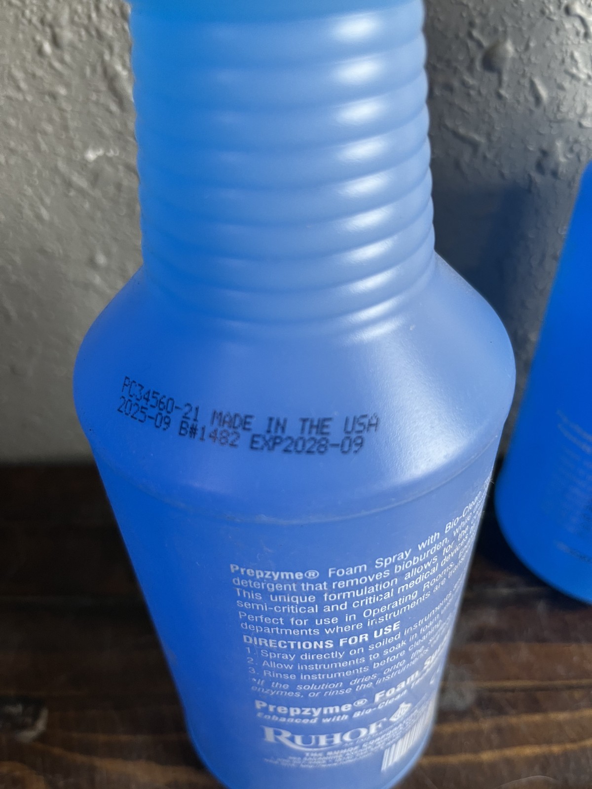 Pack of 2 Ruhof Prepzyme Enzymatic Foam Spray 1 Quart EXP 2028-09
