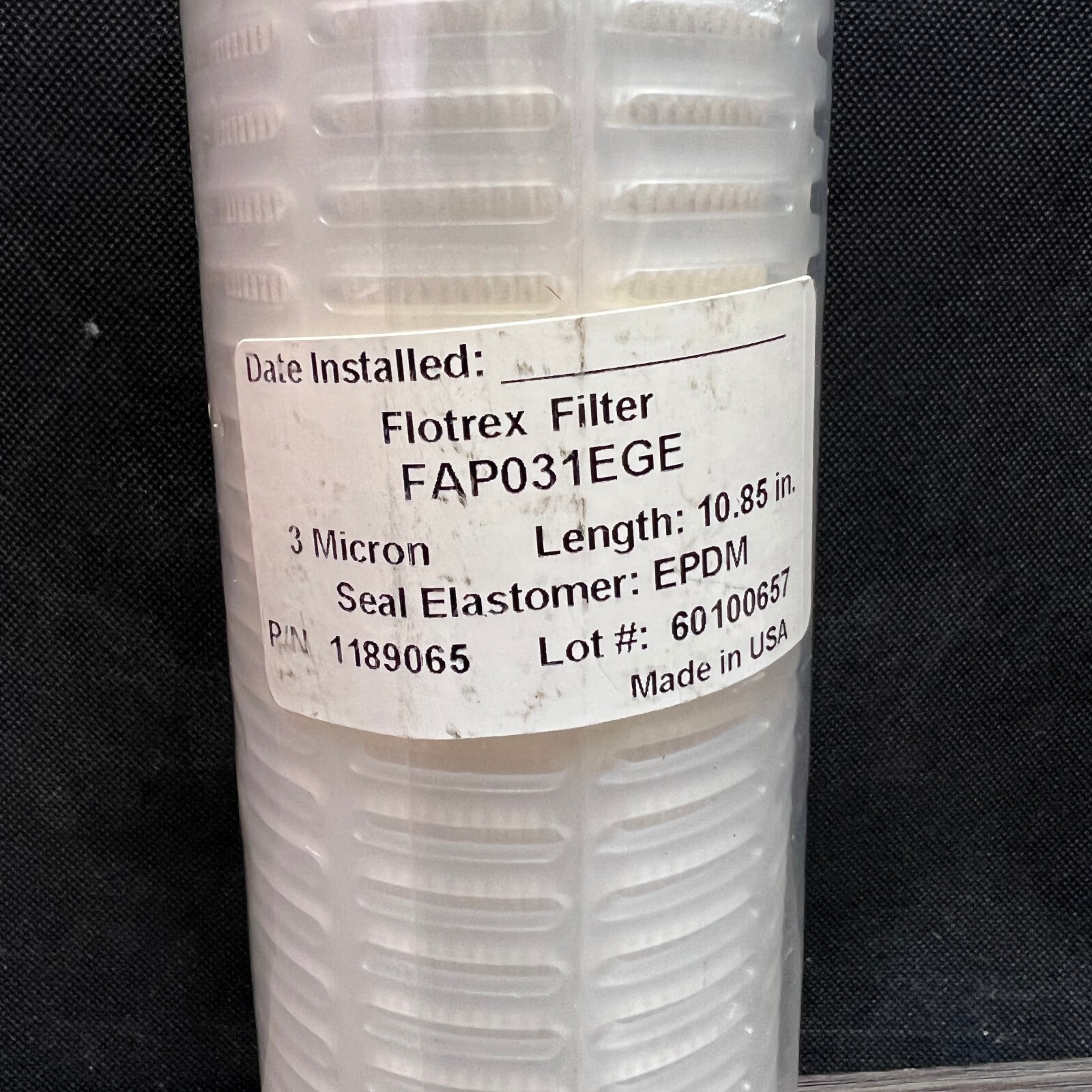 FLOTREX FAP031EGE POLYPROPYLENE FILTER 3 MICRON 10.85″ Part Number 1189065 NEW