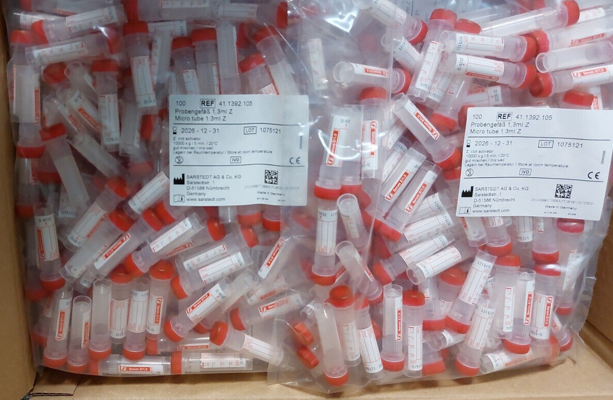 (Multi-Pack) Sarstedt 41.1393.105 Microcentrifuge Tube Microtube 1.3mL Z Red Cap