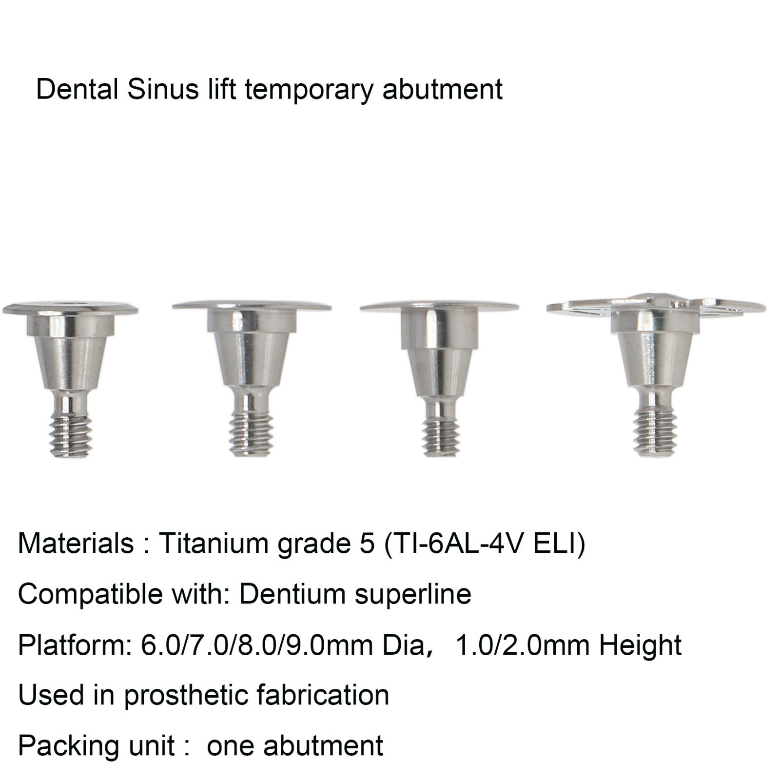 Dental Sinus lift temporary abutment titanium abutment fits Den-tium superline