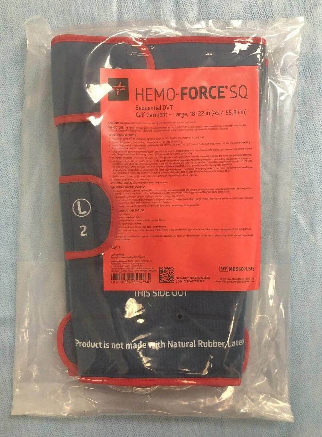 MEDLINE Hemo-Force SQ Intermittent DVT Calf Sleeve Large 1 Pair MDS601LSQ