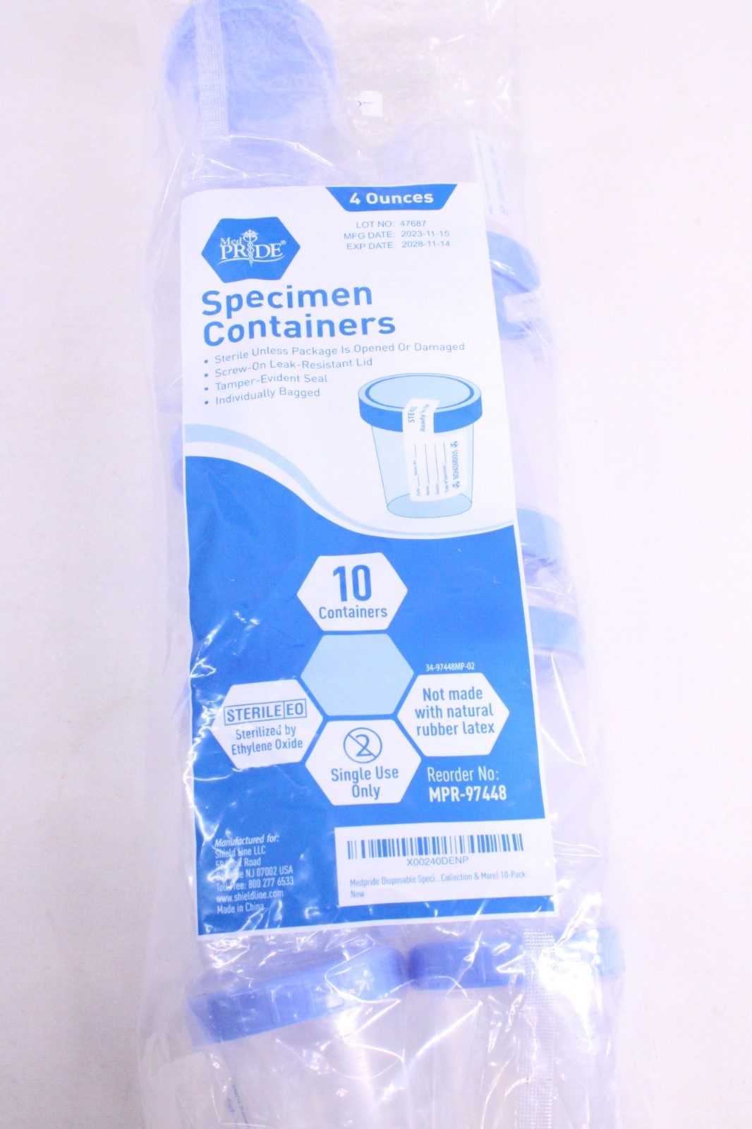 Medpride Pack Of 9 Disposable Specimen Cups High-Grade Silicone Sterile
