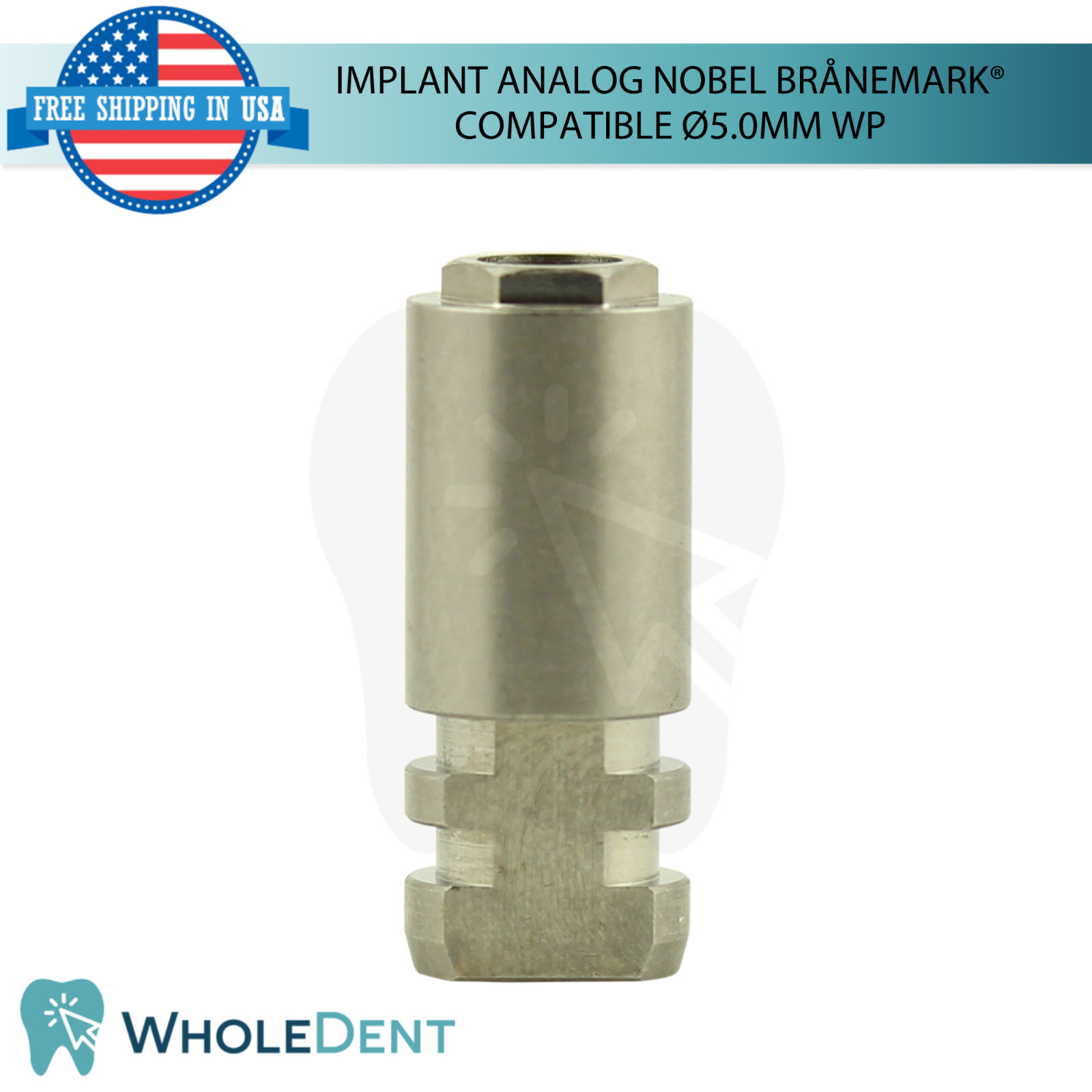 10 Dental Fixture Analog WP Nobel Brånemark® Compatible Ø5.0mm External Hex