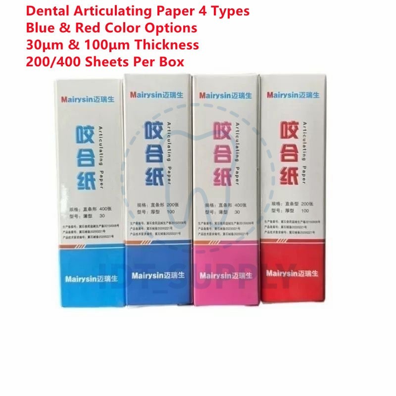 Dental Articulating Paper 30 100 Micron Blue Red 200 400 Sheets Occlusal
