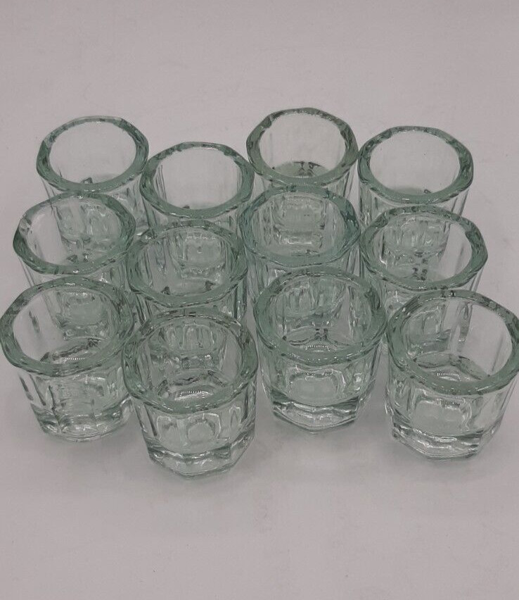 12 Pieces Clear Glass Dappen Dishes Tiny Mixing Bowls Dental Hobbies Nails NEW