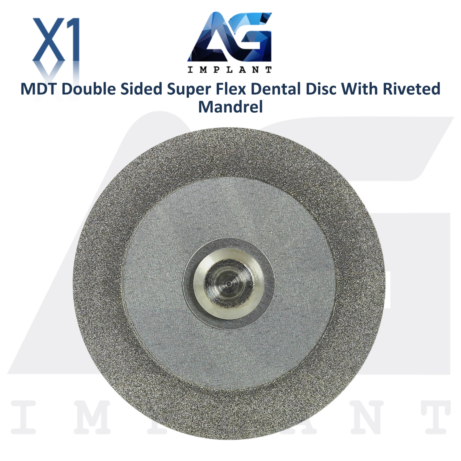 MDT Double Sided Super Flex Dental Diamond Coated Disc Thin with Riveted Mandrel