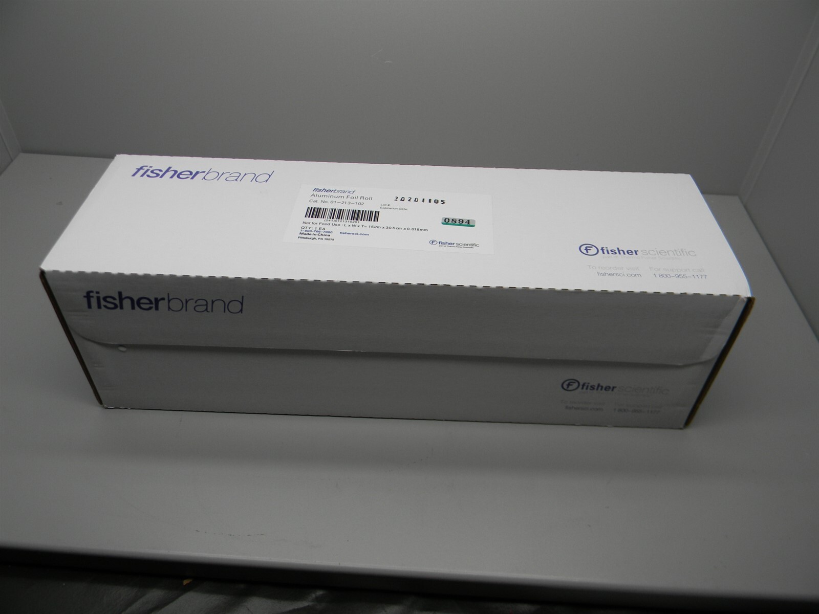 FisherBrand Aluminum Foil Roll 01-213-102, 150 M Long, 18µm Thick, 30 Cm Wide,