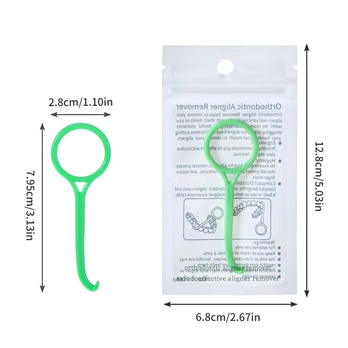 Dental Aligner Removal Tool Set, 5 Colors, for Invisalign and Multi-color