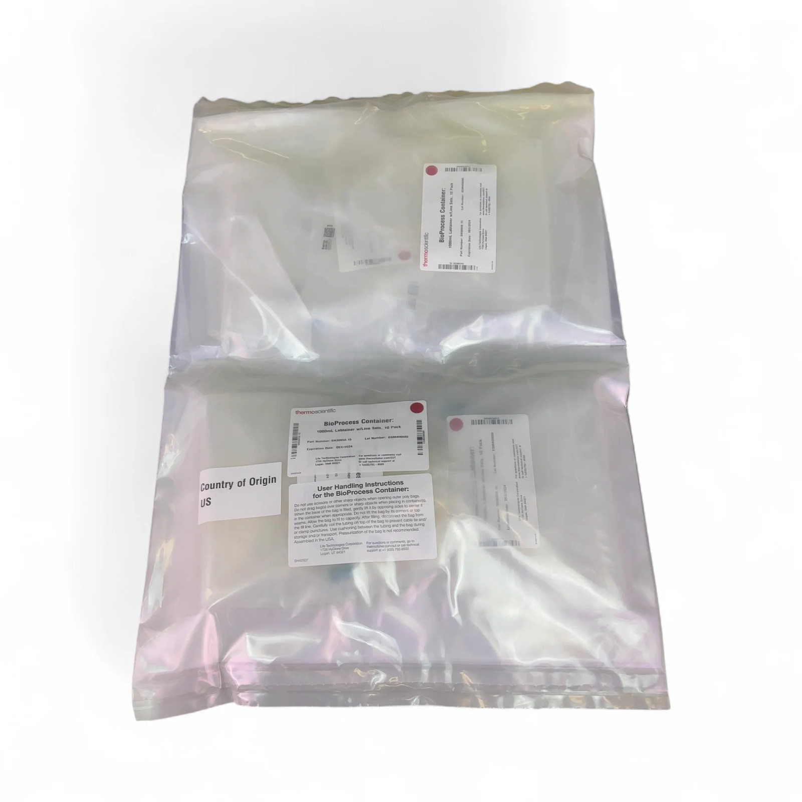 Thermo Scientific Labtainer 1L 2-Port BioProcess Containers (BPC) – 10Pk (BO!)