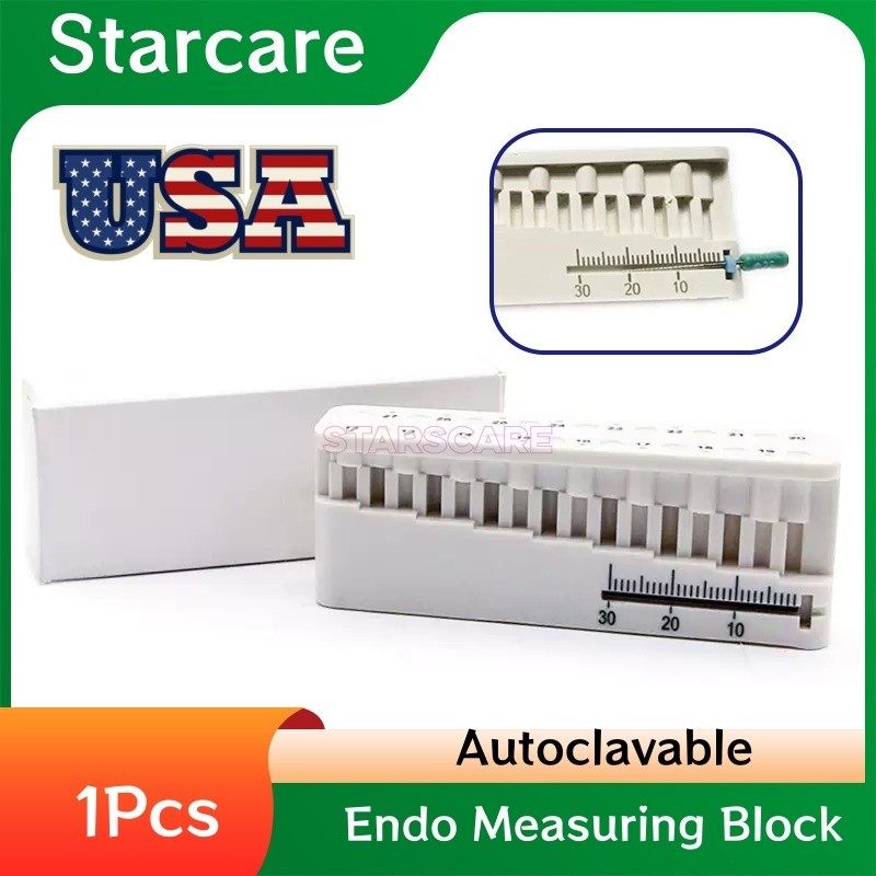 Dental Endo Block File & Bur Holder with Measuring Ruler White Autoclavable USA