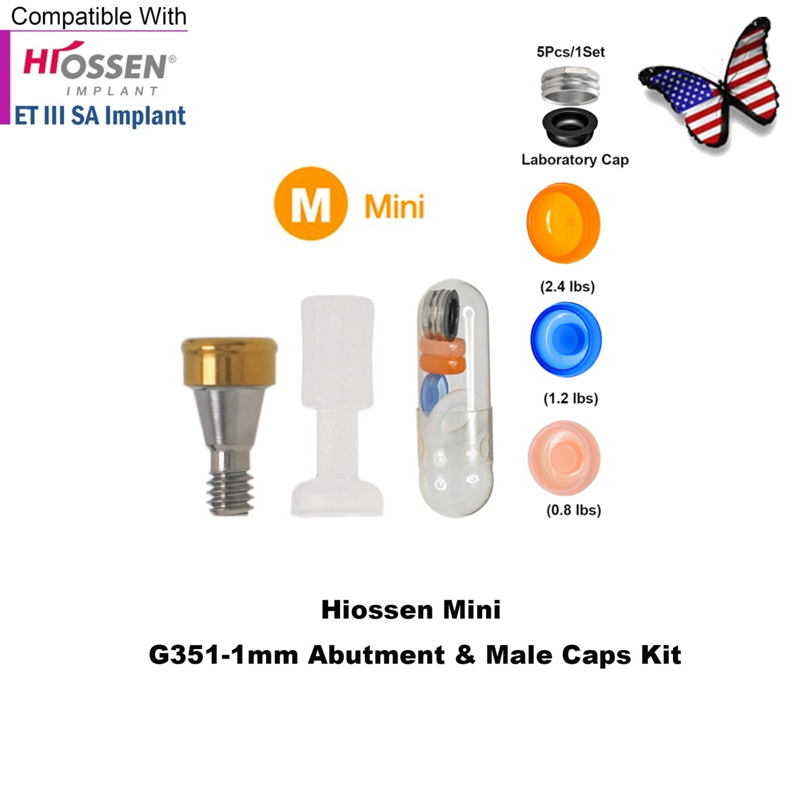 US Dental Locator Abutment Male Caps Kit Fit Hiossen Nobel Zimmer Implant System