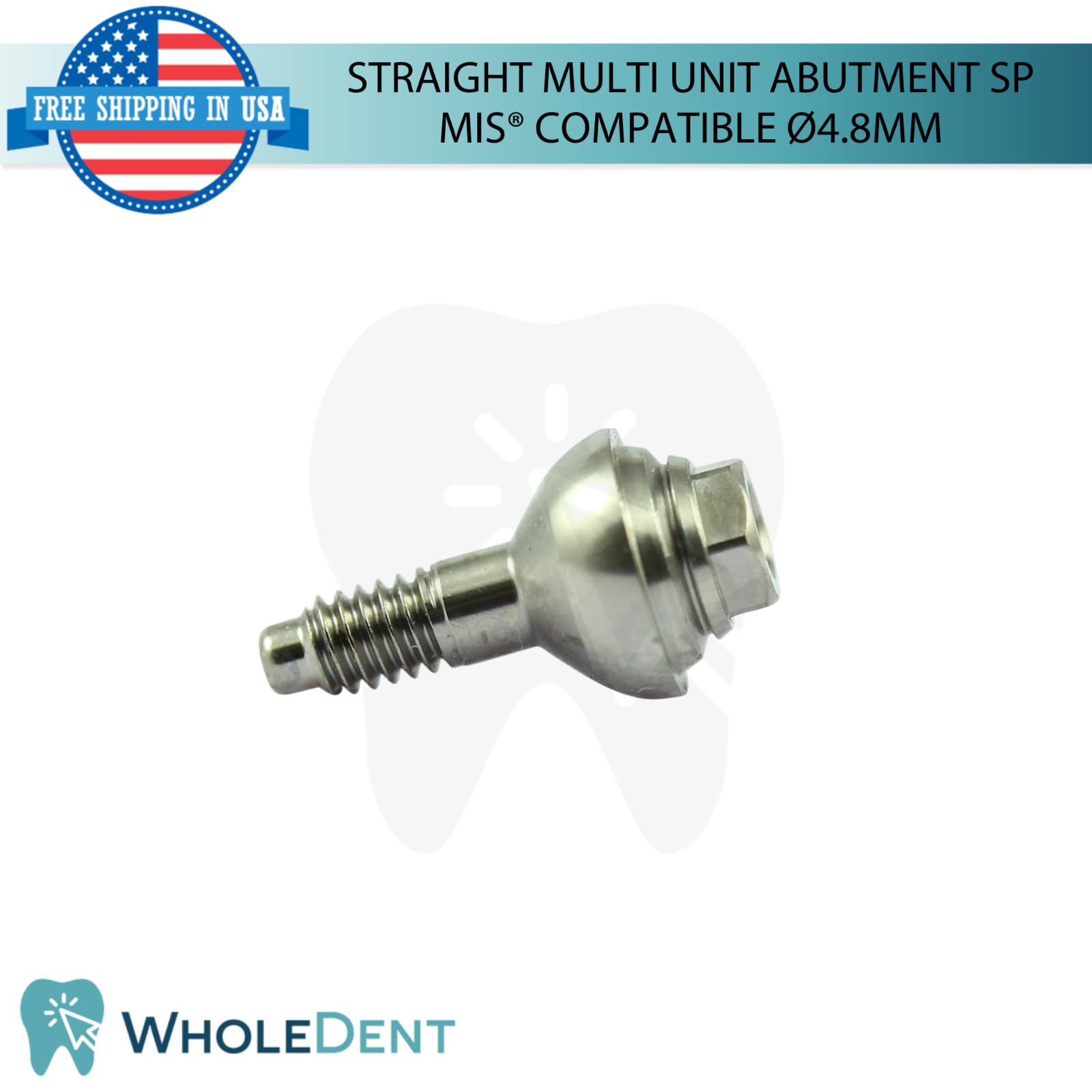 5X Straight Multi Unit Prosthetic SP Ø4.8mm Compatible with MIS® Seven Int Hex