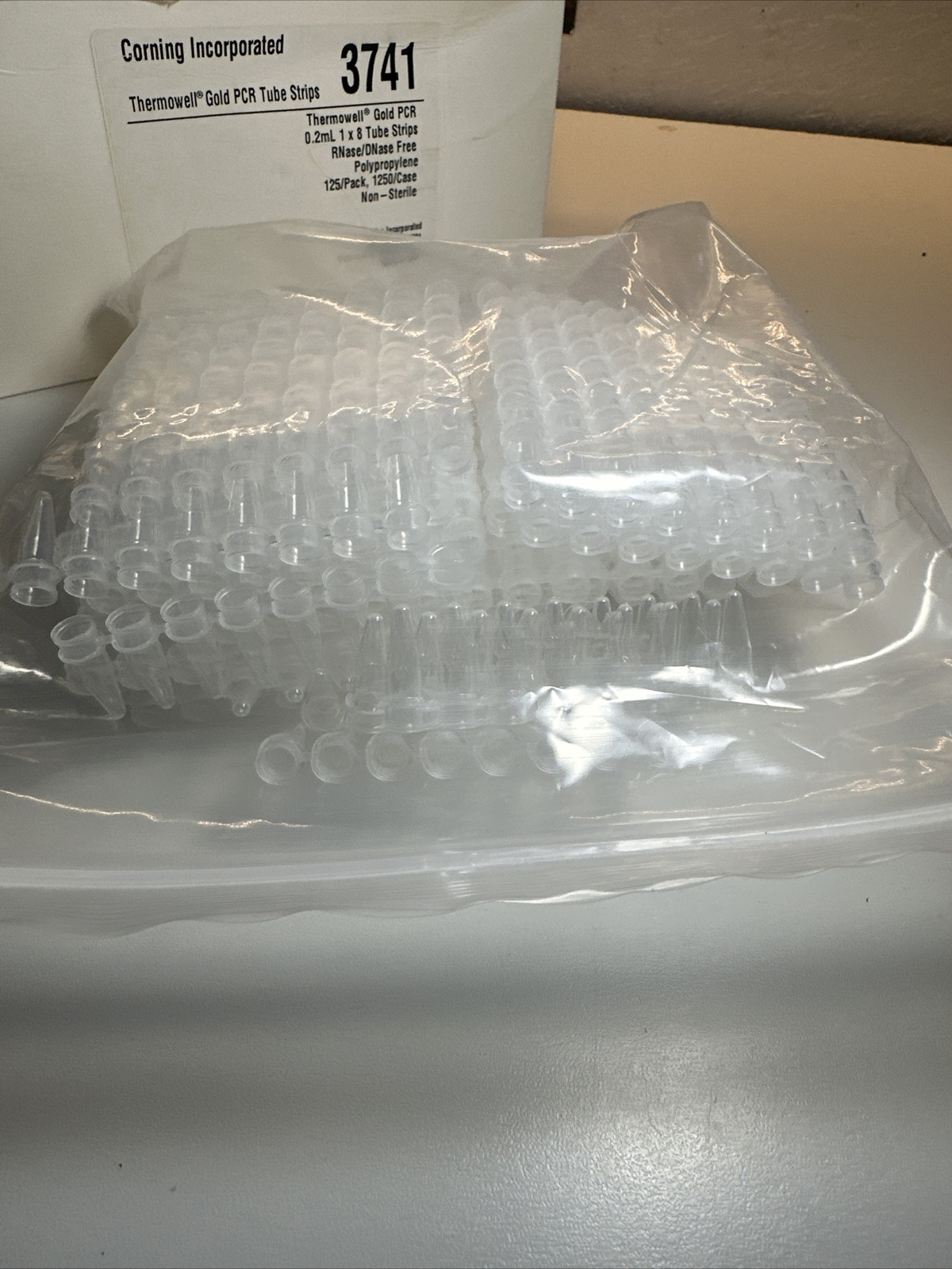 CORNING THERMOWELL GOLD PCR 3741 POLYPROPYLENE TUBES 0.2 ML 1X8 TUBE STRIPS