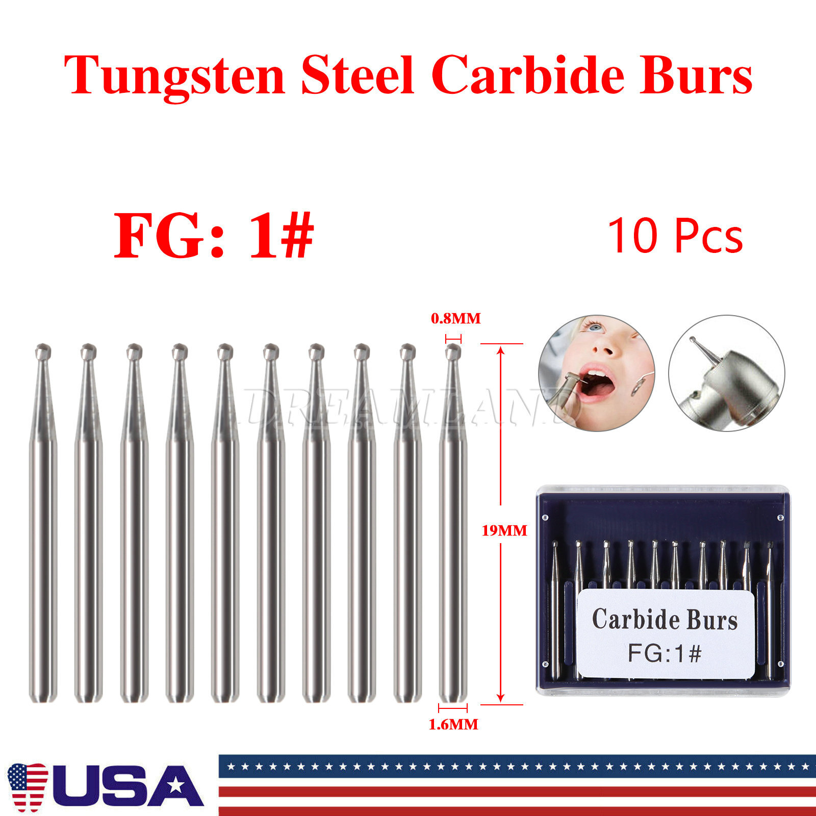 Dental Carbide Burs FG1 FG2 FG3 FG4 FG5 TOP QUALITY
