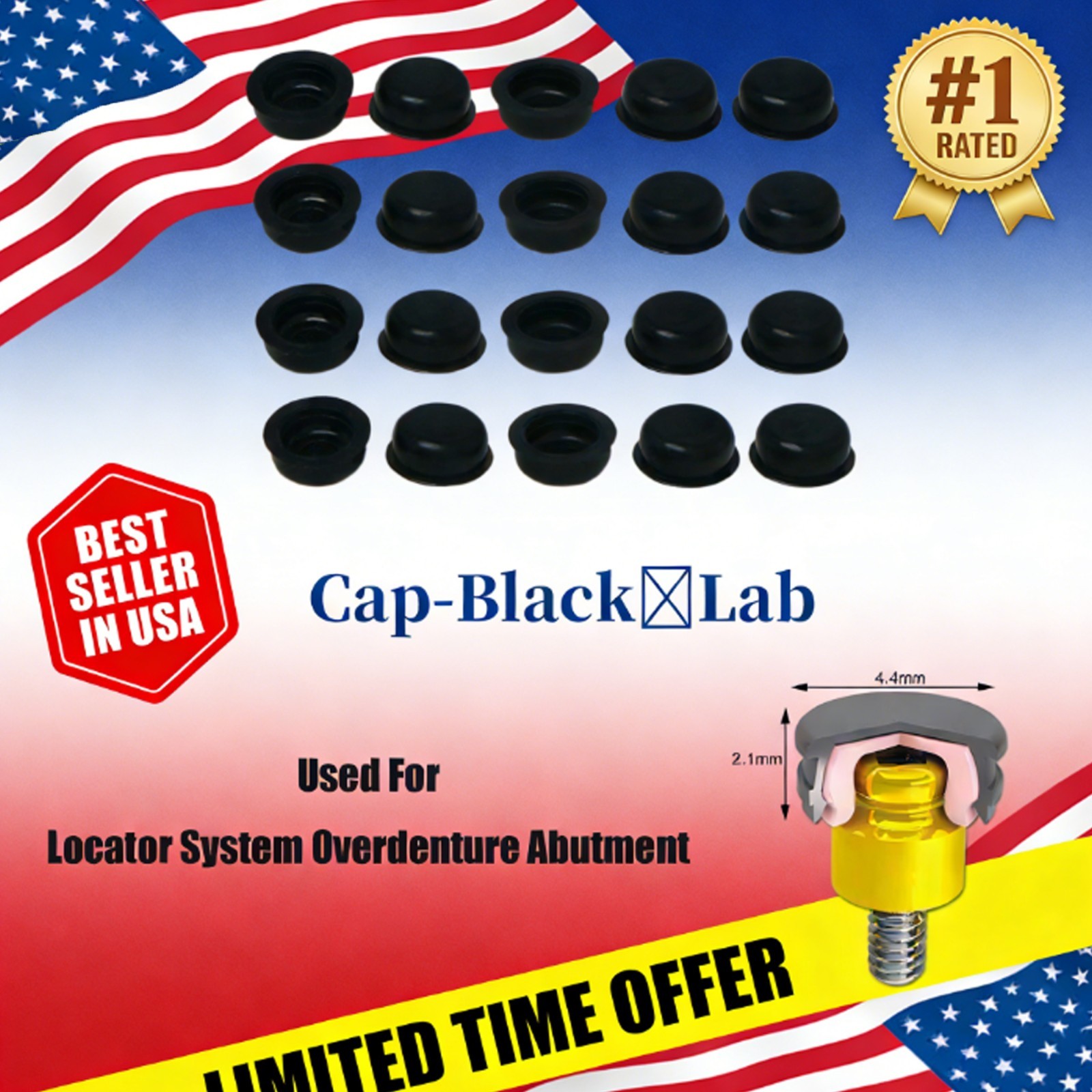 Replacement Metal Housing & Lab Processing Cap Inserts Assembly Fit Zest Locator