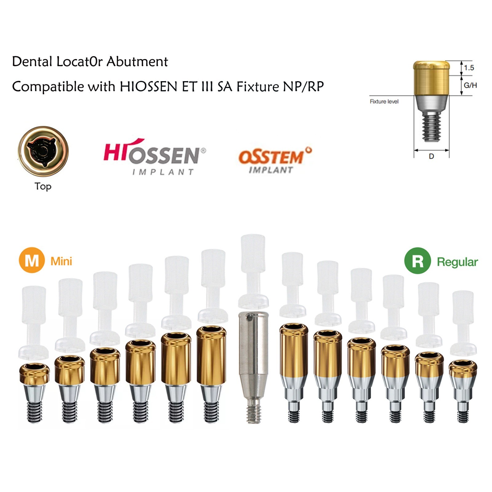 US For Hiossen/Nobel Biocare/Zimmer/Bego/Mis Dental Locator Attachment Abutment