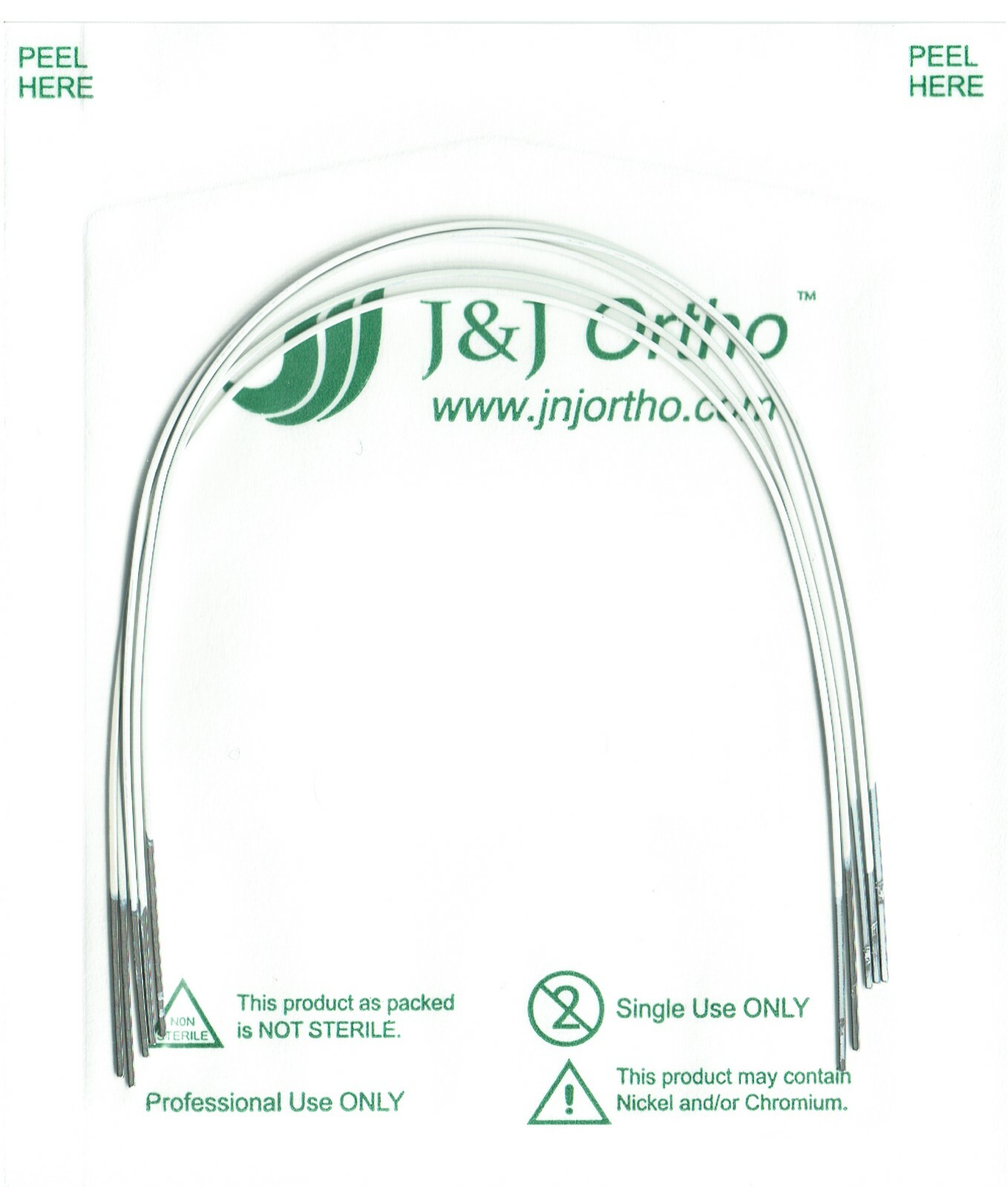 J&J Ortho™ Orthodontic White Coated Arch Wire Ovoid / Natural Optional (5/pk)