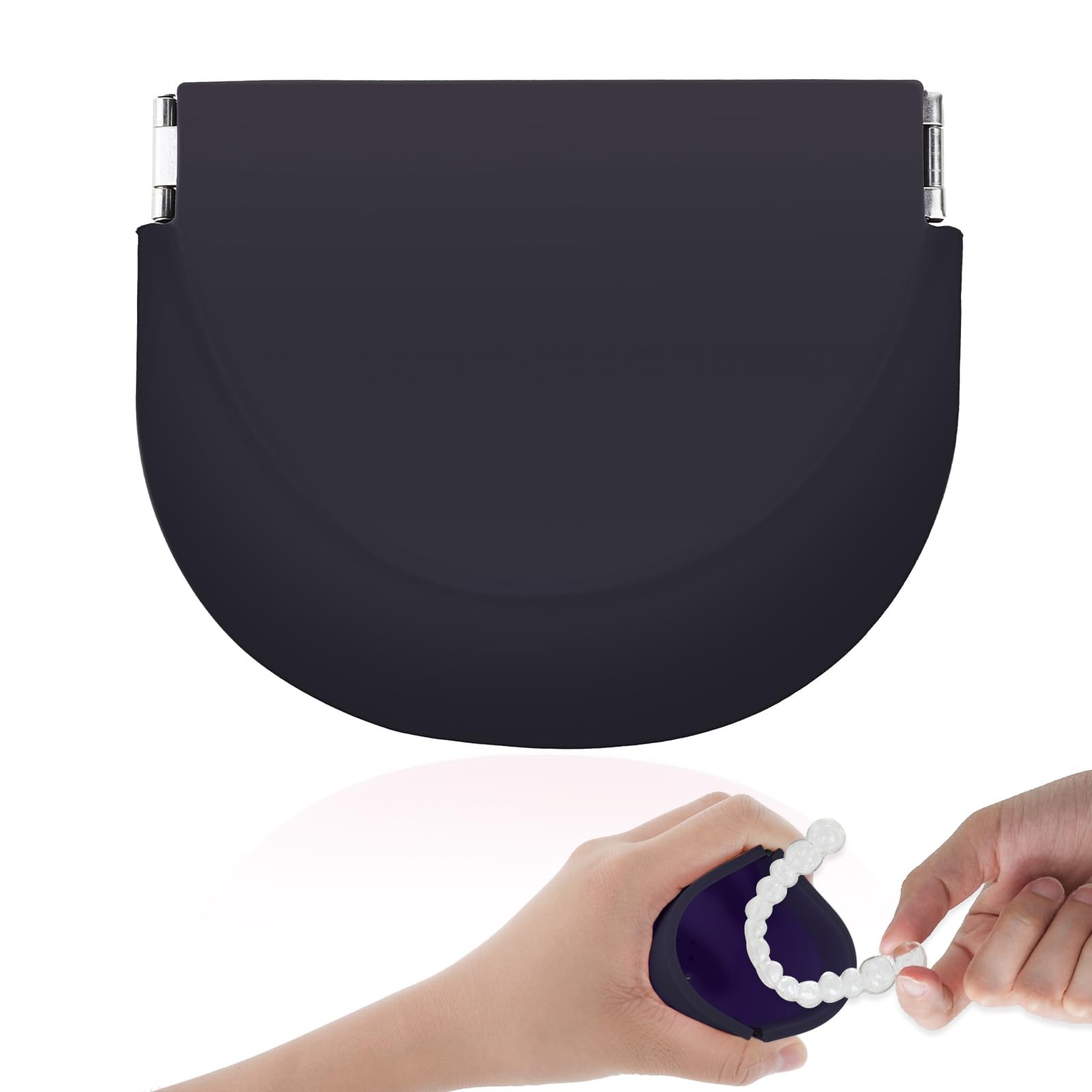 Dimeho Silicone Retainer Case – Soft 10.5cm L x 7.5cm W x 3cm H, Dark purple