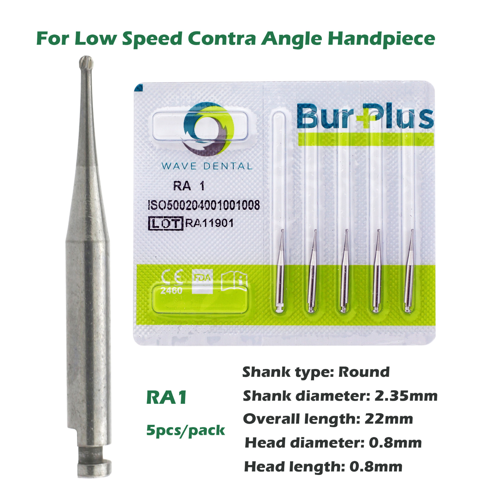 Wave Dental Carbide Burs Latch Round RA 2 3 4 8 699 for Slow Speed Contra Angle