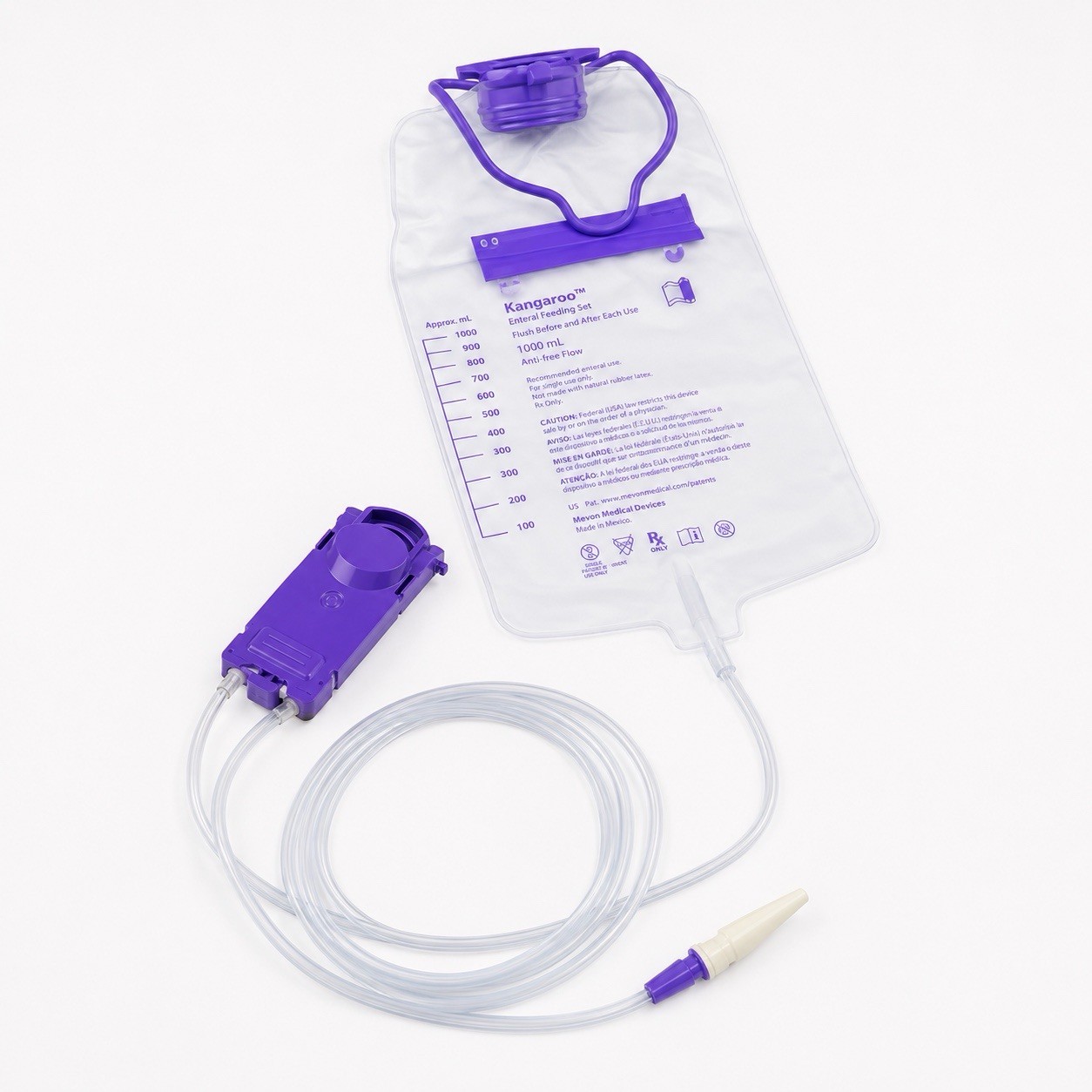 1000ml Feeding Set Enteral Pump Bag 77100FD Sterile 10 Count Hospital Nutrition