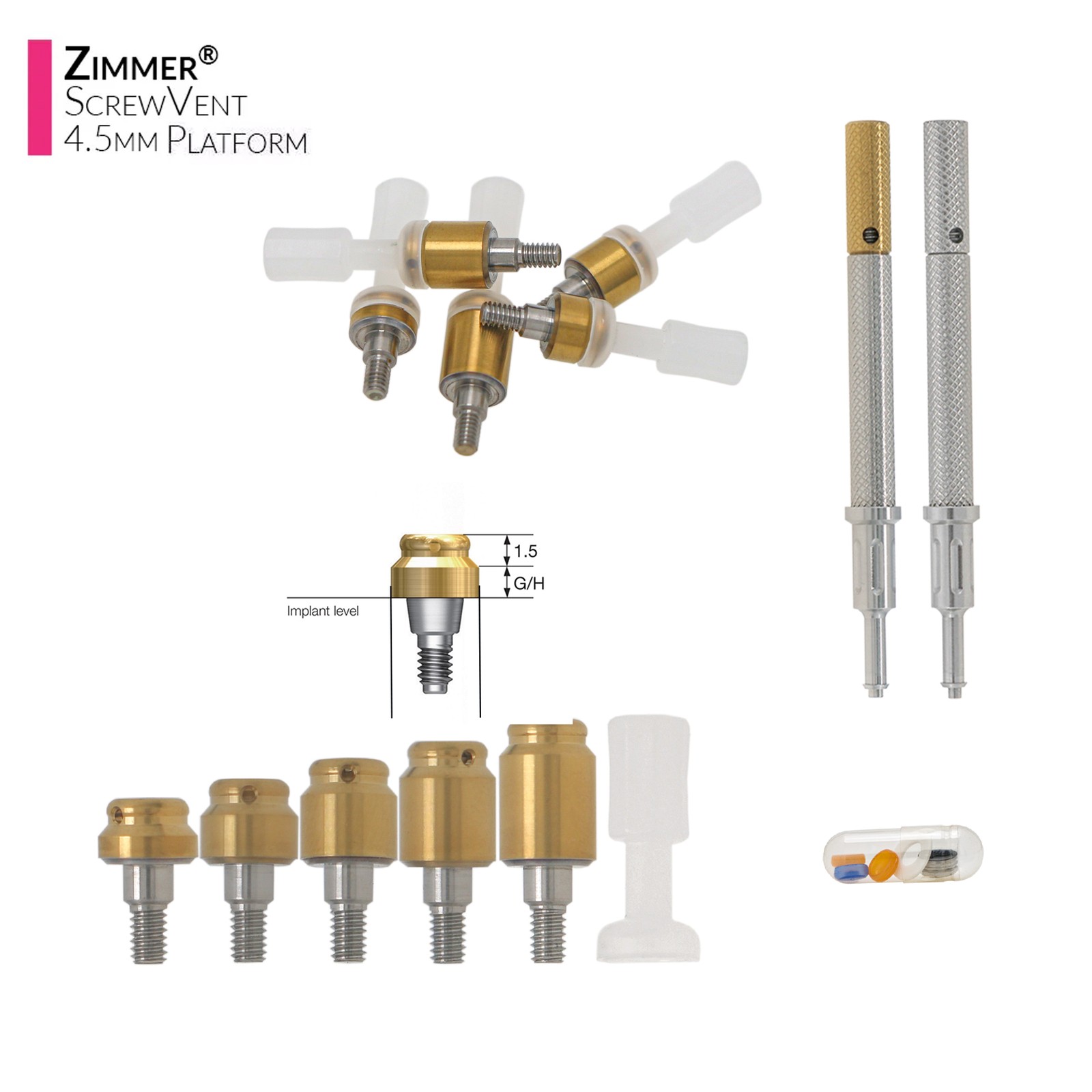 US Ship Locator Abutment Male Caps Inserts Compatible Hiossen Nobel Zimmer TSV