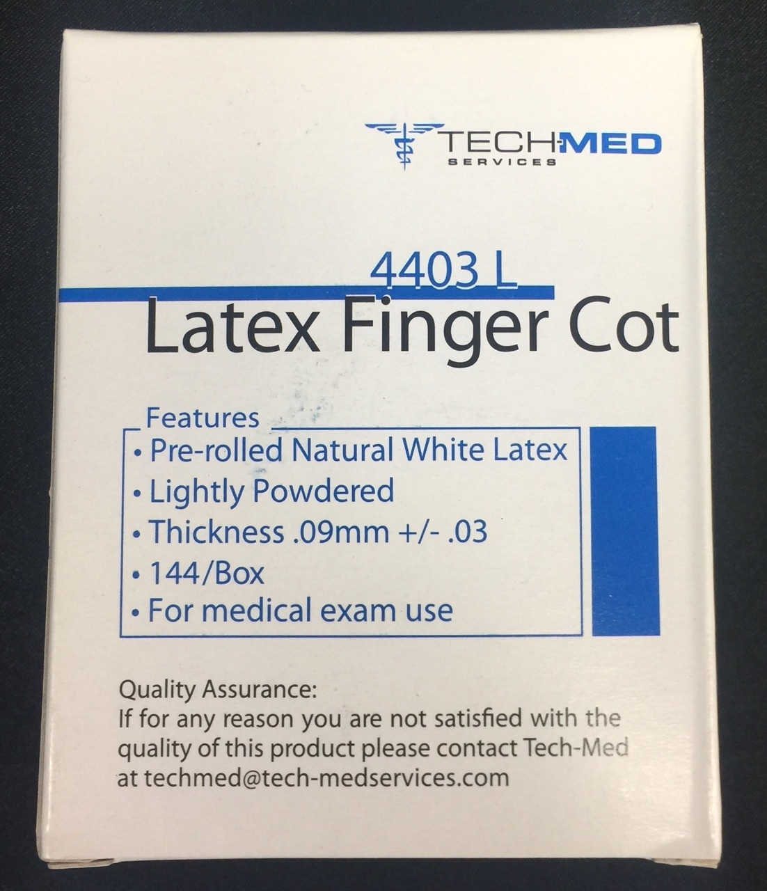 2x TECH-MED SERVICES LATEX FINGER COTS – LARGE 144/BX