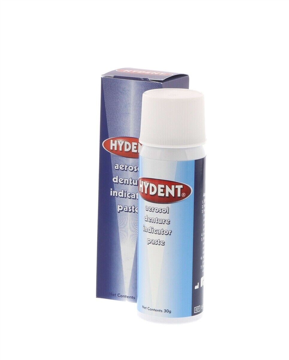 Pascal Dental HYDENT Denture Aerosol Indicator Spray 30gm Fresh Mint Flavor