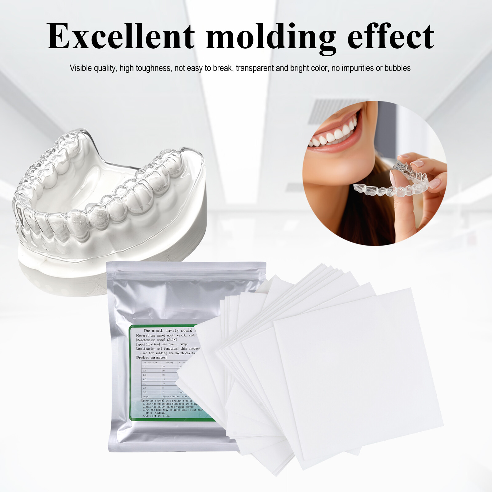 15Pcs Dental Orthodontic Splint Retainer Vacuum Forming Sheet 1.5mm Soft/Hard