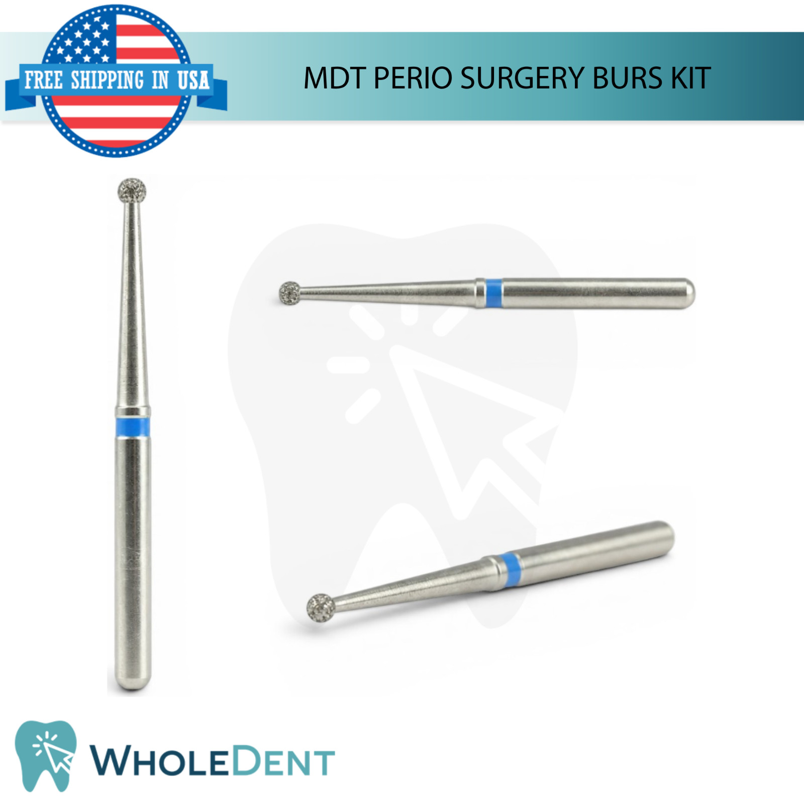 MDT Perio Dental Burs Kit 13Pc Stainless Steel Diamond Coated B0ne Shaping Tool