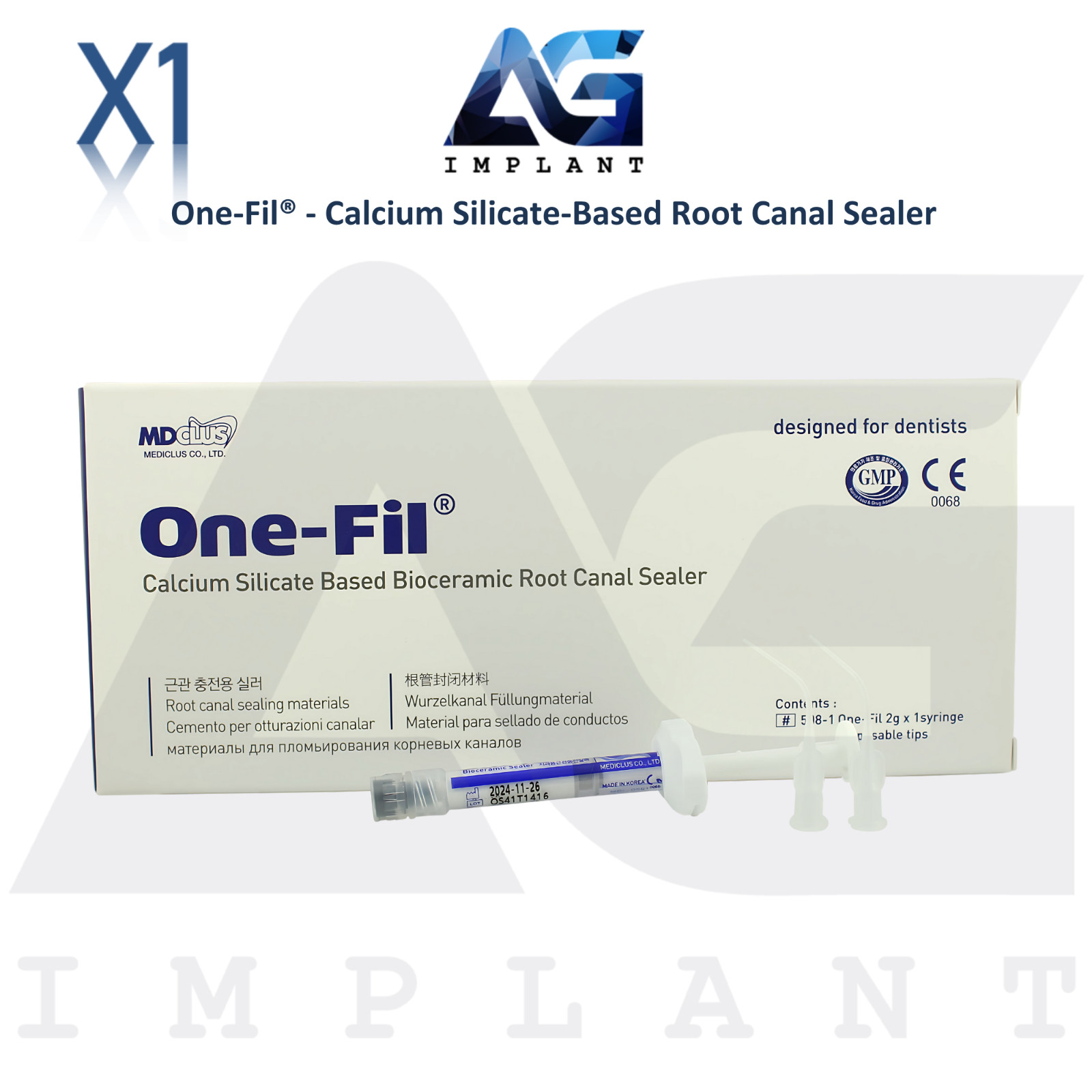MEDICLUS One-Fil® Calcium Silicate Based Ro0t Canal Sealer 2g Syringe
