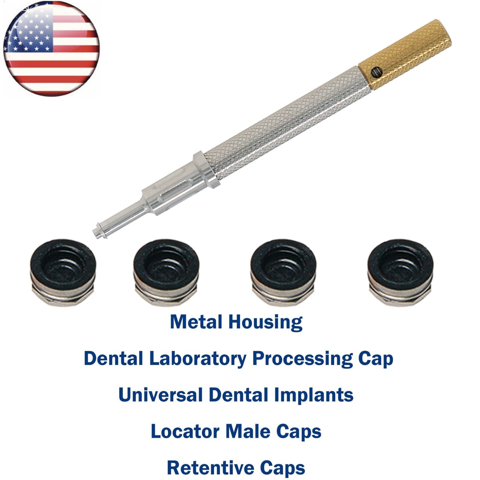 US Dental Locat0r Implant Retention Caps Insertion Extraction Remove Core Tool
