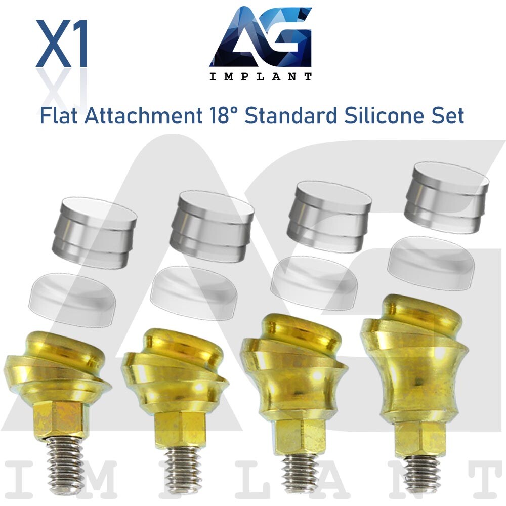 Angled 18° Flat Attachment Standard Silicone Set Titanium Int Hex 2.42mm