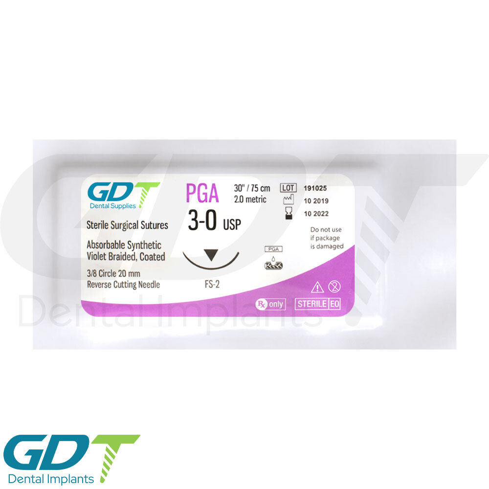 Synthetic Braided PGA Ploglyc0lic Sterile Sutur3s, 12pcs, 20mm Reverse Cutting