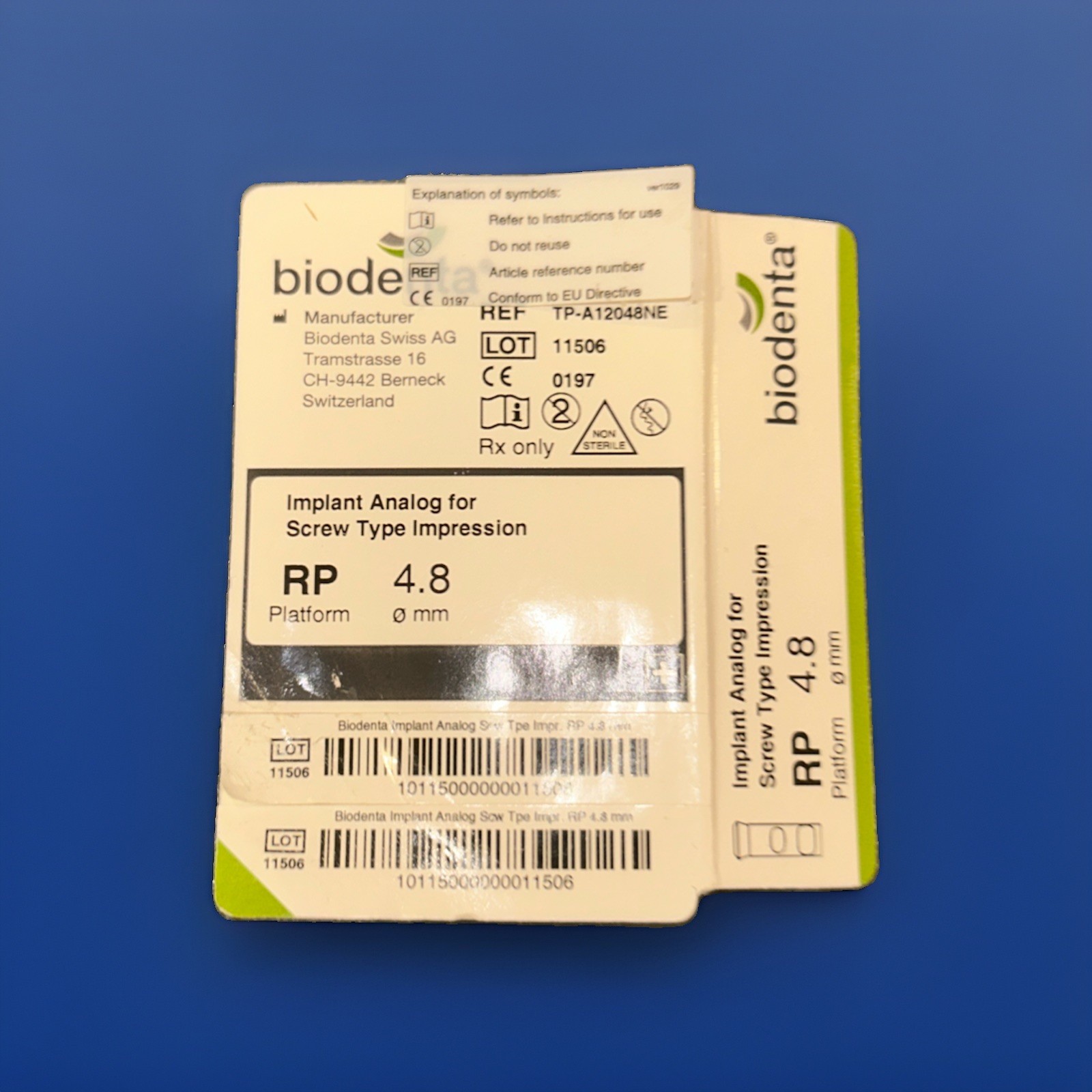 Biodenta Implant Analog for Screw type impression RP platform 4.8mm (pink)